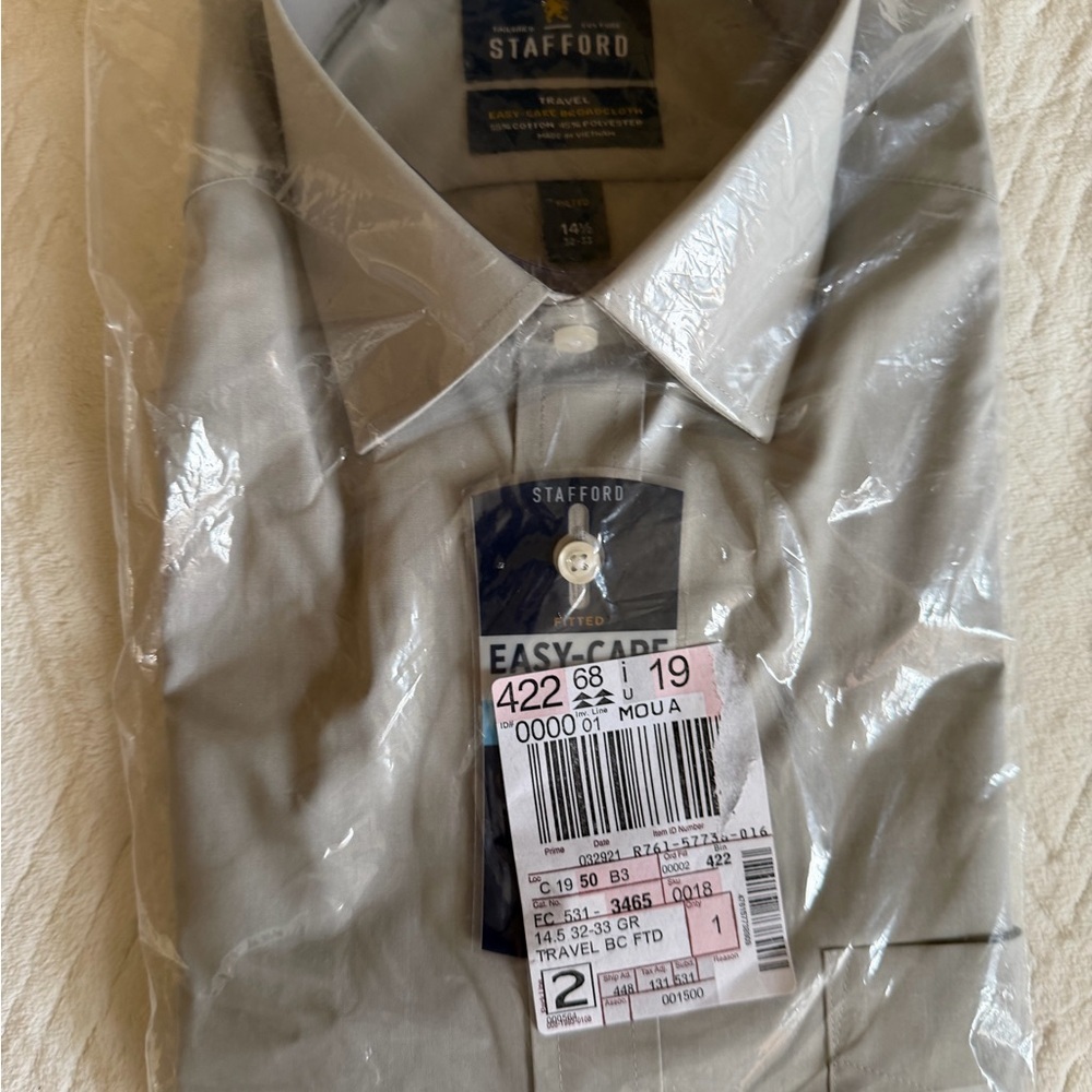 Stafford Easy Care Light Gray Dress Shirt